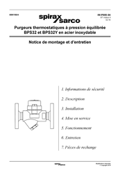 Spirax Sarco BPS32Y Notice De Montage Et D'entretien
