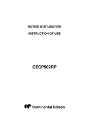 Continental Edison CECP502RP Notice D'utilisation