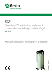 AO Smith SGE 40 Manuel D'installation, D'utilisation Et D'entretien