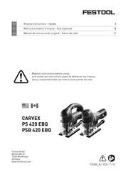 Festool CARVEX PS 420 EBQ Notice D'utilisation D'origine