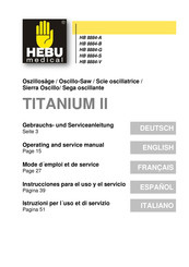 HEBU medical TITANIUM II HB 8884-V Mode D'emploi Et De Service