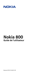 Nokia 800 2019 Guide De L'utilisateur