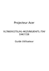 Acer HL-4K25 Guide Utilisateur