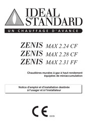 Ideal Standard Zenis MAX 2.28 CF Notice D'emploi Et D'installation Destinée À L'usager Et À L'installateur