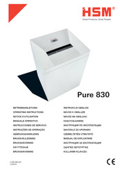 HSM Pure 830 Notice D'utilisation