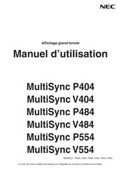 NEC MultiSync V404 Manuel D'utilisation