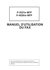 Triumph Adler P- 4026iw MFP Manuel D'utilisation