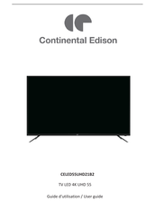 CONTINENTAL EDISON CELED55UHD21B2 Guide D'utilisation