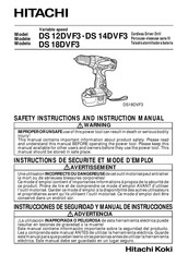 Hitachi DS 18DVF3 Instructions De Sécurité Et Mode D'emploi