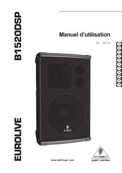 Behringer EUROLIVE B1520DSP Manuel D'utilisation