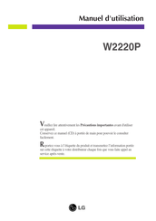LG W2220P Manuel D'utilisation