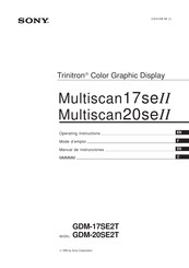 Sony Trinitron Multiscan20seII Mode D'emploi