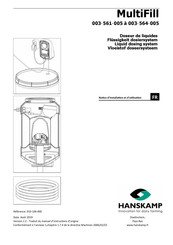 Hanskamp MultiFill 003-561-005 Notice D'installation Et D'utilisation