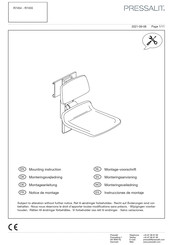 Pressalit PLUS R7454 Notice De Montage