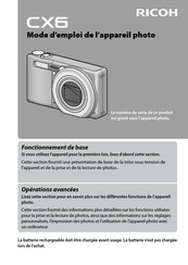 Ricoh CX6 Mode D'emploi