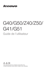 Lenovo G40-30 Guide De L'utilisateur