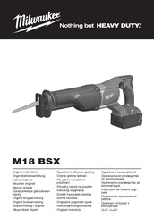 Milwaukee M18 BSX-0 Notice Originale