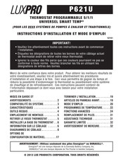 LuxPro P621U Instructions D'installation Et Mode D'emploi