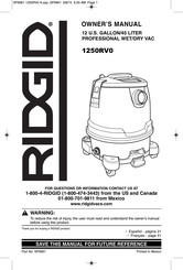 RIDGID 1250RV0 Mode D'emploi