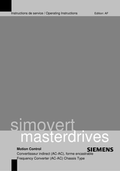 Siemens SIMOVERT MASTERDRIVES Motion Control Instructions De Service