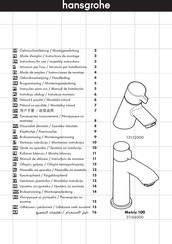 Hansgrohe Metris 100 31166000 Mode D'emploi / Instructions De Montage