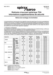 Spirax Sarco TSA10 Notice De Montage Et D'entretien