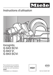 Miele Incognito G 643 SCVi Instructions D'utilisation