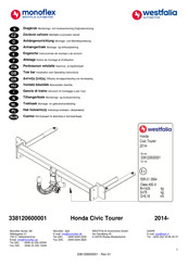 Westfalia Automotive Monoflex 338120600001 Notice De Montage Et D'utilisation