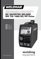 WELDKAR WK TIG 1660 DC/HF Pulse Mode D'emploi