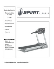 Spirit Fitness XT385 Guide D'utilisation