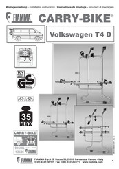 Fiamma Carry-Bike Volkswagen T4 D Instructions De Montage