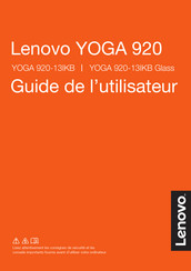 Lenovo YOGA 920 Série Guide De L'utilisateur