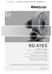 Elektror RD 8 ATEX Instructions De Service Et De Montage