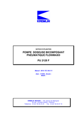 Kremlin Rexson FLOWMAX PU 2125 F Notice D'utilisation