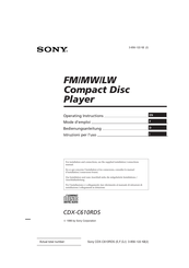 Sony CDX-C610RDS Mode D'emploi