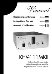 Vincent KHV-111MKII Manuel D'utilisation