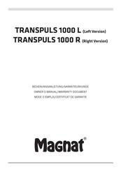 Magnat TRANSPULS 1000 R Mode D'emploi