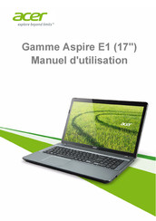 Acer Gamme Aspire E1 Manuel D'utilisation