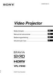 Sony Bravia VPL-VW40 Mode D'emploi