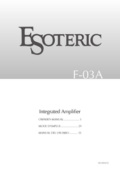 Esoteric F-03A Mode D'emploi