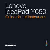 Lenovo IdeaPad Y650 Guide De L'utilisateur
