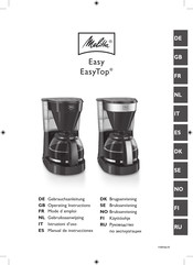 Melitta Easy Mode D'emploi