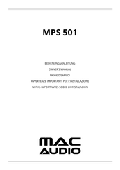 MAC Audio MPS 501 Mode D'emploi