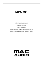 MAC Audio MPS 701 Mode D'emploi