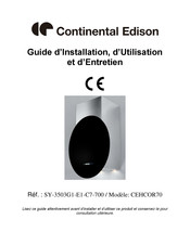 CONTINENTAL EDISON CEHCOR70 Guide D'installation, D'utilisation Et D'entretien