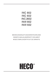 Heco INC 602 Mode D'emploi