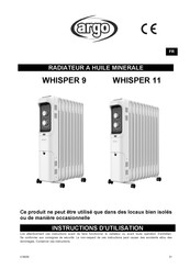 Argo WHISPER 11 Instructions D'utilisation