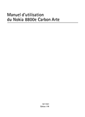 Nokia 8800e Carbon Arte Manuel D'utilisation