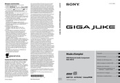 Sony GIGA JUKE Mode D'emploi