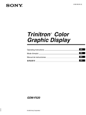 Sony Trinitron GDM-F520 Mode D'emploi